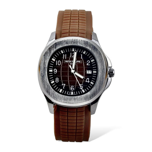 Aquatic Steel Watch — Brown Strap
